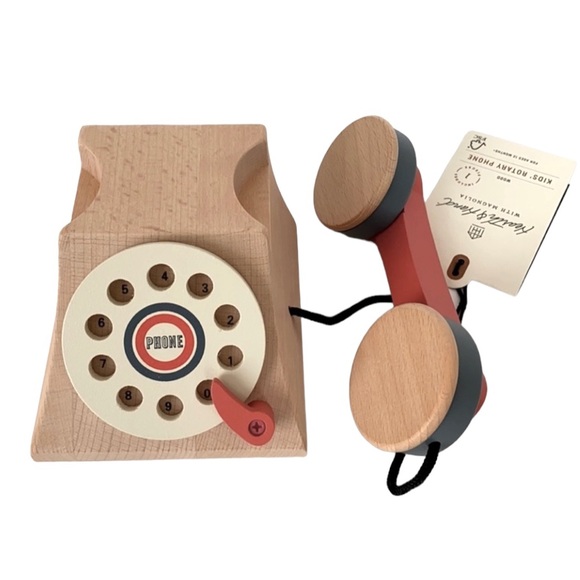 Hearth & Hand Wood Toy Rotary Phone - Picture 6 of 11